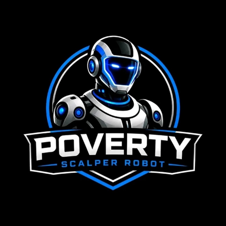 Poverty Scalper Robot mascot and logo
